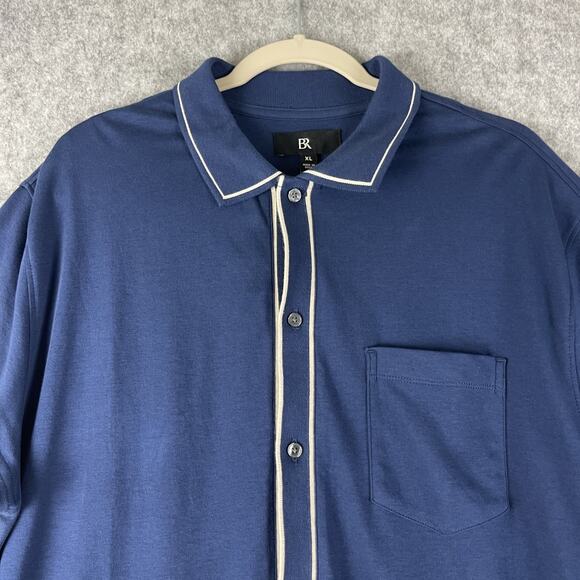 Banana Republic Luxury Touch Shirt Mens XL Blue Button Up Cotton Soft Preppy NEW - Picture 2 of 12